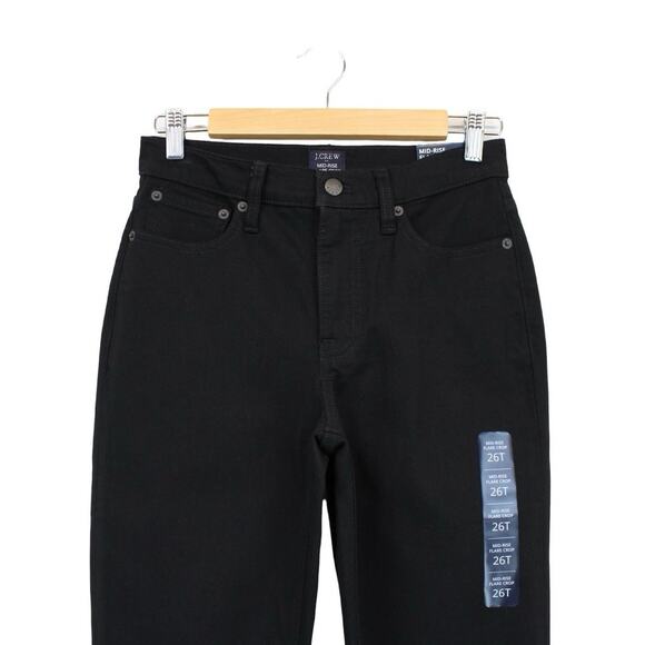 NWT J. Crew Factory Mid-Rise Flare Leg Crop Jean Stretch In Black Size 26 Tall - Picture 6 of 9